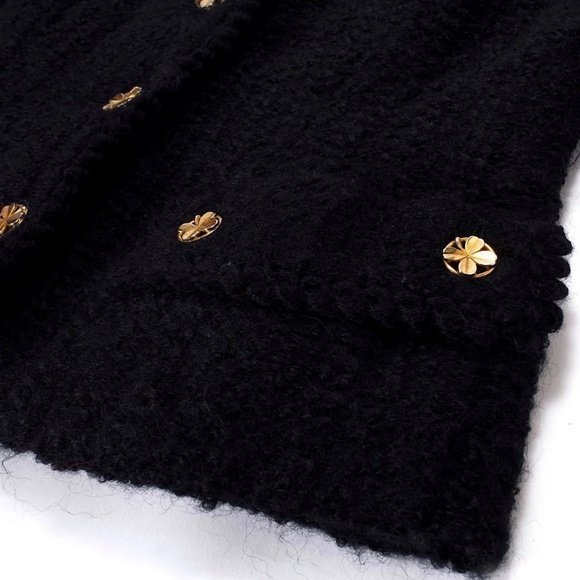 Chanel Vintage Black Tweed Blazer Size 40 - Picture 4 of 9